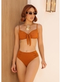 BIQUÍNI MEIA TAÇA CALCINHA ALTA MARROM COLEÇÃO FRUIT - 1