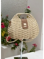 BOLSA DE PALHA PEQUENA OFF WHITE CHARM - 1