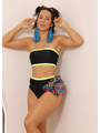 COMBO DE CARNAVAL BIQUÍNI TOP PRETO E MINI SAIA VERDE NEON COLEÇÃO ESQUENTA FOLIA - 2