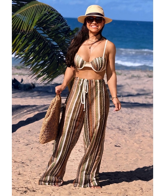 SAÍDA DE PRAIA CALÇA CROCHÊ VERDE COLEÇÃO CARIBENHA II