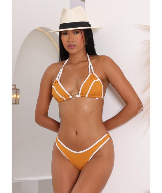 BIQUÍNI CORTININHA VIVO CALCINHA ASA DELTA CARAMELO COLEÇÃO ÁGUA VIVA VAN12