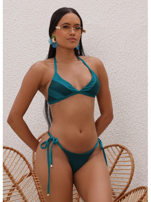 BIQUÍNI TOP CALCINHA DE AMARRAR VERDE COLEÇÃO PURO AMOR DROP 1