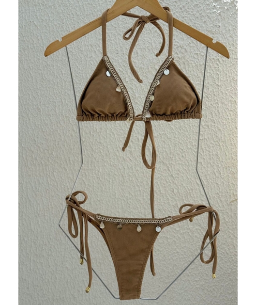 BIQUÍNI CORTININHA GRIPIR CALCINHA DE AMARRAR NUDE COLEÇÃO TERRACOR