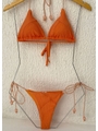 BIQUÍNI CORTININHA CORDÃO CALCINHA DE AMARRAR LARANJADO COLEÇÃO ÁCQUA 0401 - 4