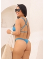 BIQUÍNI TOP COSTAS CRUZADO CALCINHA ASA DELTA AZUL COLEÇÃO LUAL 3101 - 2