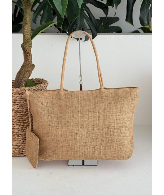 BOLSA DE PRAIA GRANDE BEGE ECO