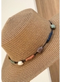 CHAPÉU DE PALHA PEDRAS RÚSTICA BEGE - 2