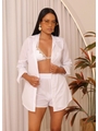SAÍDA DE PRAIA CONJUNTO CAMISA E SHORT BRANCO COLEÇÃO PUNTA CANA - 1