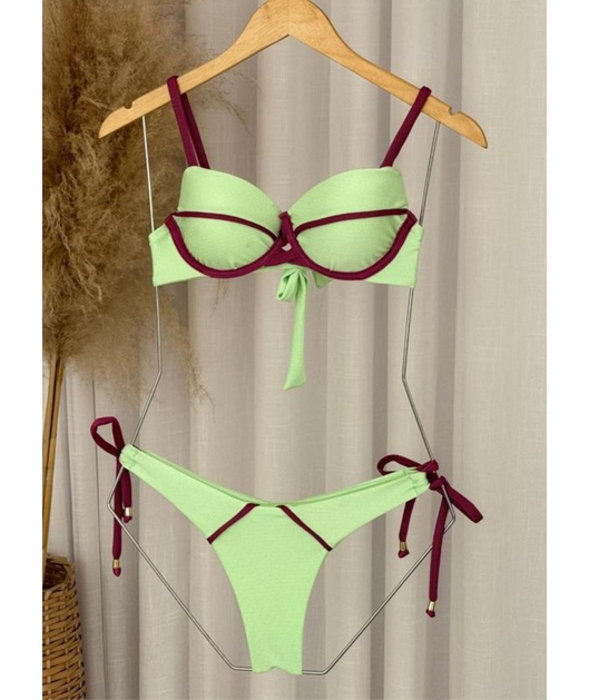 BIQUÍNI MEIA TAÇA CALCINHA DE AMARRAR VERDE COLEÇÃO VERANO COMB2564