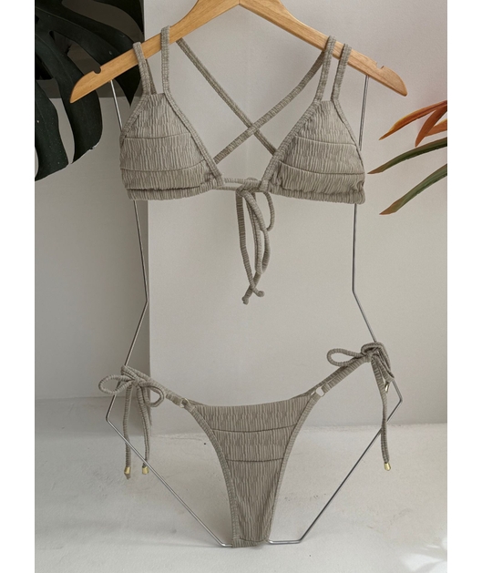 BIQUÍNI CORTININHA CRUZADO CALCINHA DE AMARRAR NUDE COLEÇÃO FLUIR