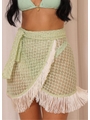 SAÍDA DE PRAIA PAREO CURTA COM FRANJA VERDE COLEÇÃO FOLIA - 3