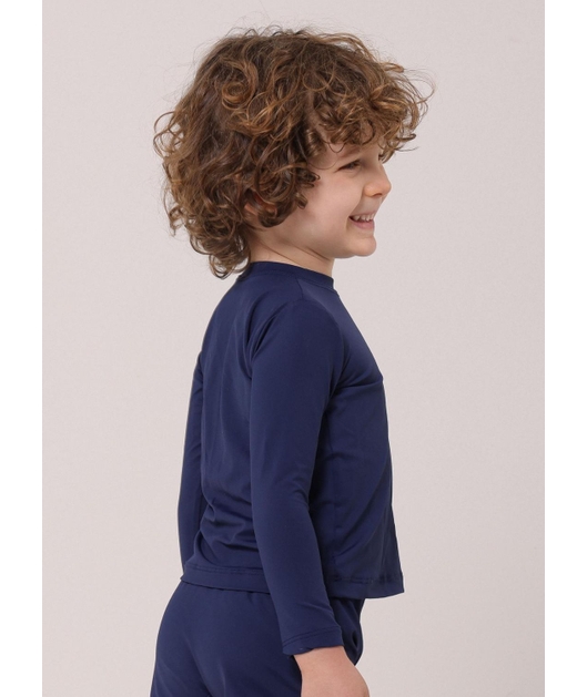 CAMISA INFANTIL DE PROTEÇÃO UV AZUL MARINHO