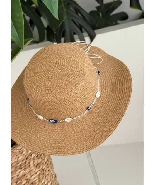 CHAPÉU DE PRAIA OLHO GREGO BEGE