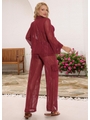 SAÍDA DE PRAIA CONJUNTO CAMISA COM CALÇA CARGO MARSALA  COLEÇÃO MULHER - 2