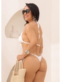 BIQUÍNI TOP AMARRAÇÃO FRONTAL CALCINHA DE AMARRAR BRANCO COLEÇÃO LUAL LOOK1469 - 2