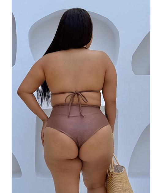 BIQUÍNI CORTININHA ORGANIC CALCINHA TALA MARROM - GG