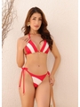 BIQUÍNI CORTININHA BICOLOR CALCINHA DE AMARRAR VERMELHO COLEÇÃO NÁUTICA M403 - 1