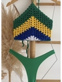 BIQUÍNI CROPPED CROCHÊ CALCINHA ASA DELTA VERDE BANDEIRA COLEÇÃO BRASIL RAIZ - 4