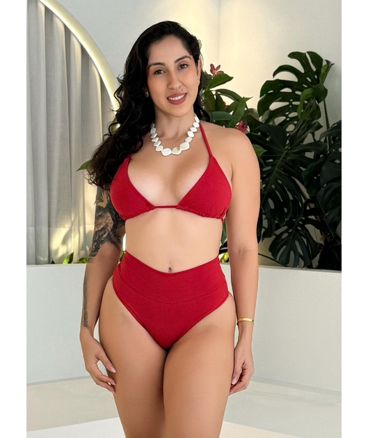 BIQUÍNI CORTININHA CALCINHA TALA VERMELHO COLEÇÃO CALIENTE