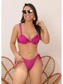 BIQUÍNI MEIA TAÇA CALCINHA DE AMARRAR ROXO FÚCSIA COLEÇÃO PURO AMOR DROP 1 - 1