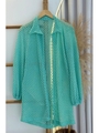 SAÍDA DE PRAIA CAMISA CROCHÊ VERDE ÁGUA COLEÇÃO BRISA II - 1