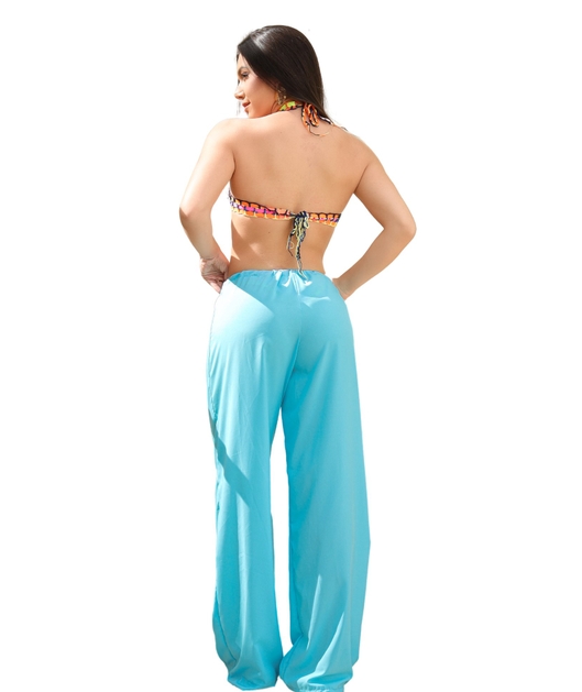 SAÍDA DE PRAIA CALÇA NA SEDINHA AZUL LOOK5849