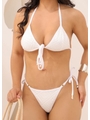 BIQUÍNI TOP AMARRAÇÃO FRONTAL CALCINHA DE AMARRAR BRANCO COLEÇÃO LUAL LOOK1469 - 3