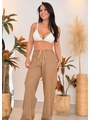 SAÍDA DE PRAIA CALÇA CROCHÊ CARAMELO TDV845 - 1