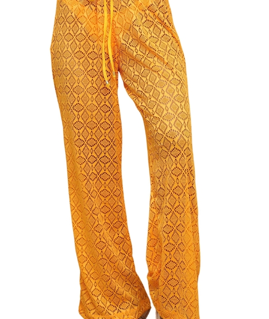 SAÍDA DE PRAIA CALÇA RENDA AMARELA COLEÇÃO RAINBOW