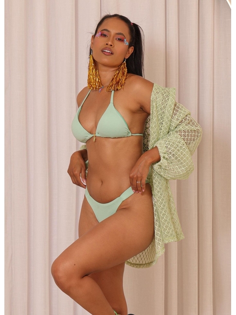 SAÍDA DE PRAIA CAMISA CROCHE VERDE COLEÇÃO FOLIA