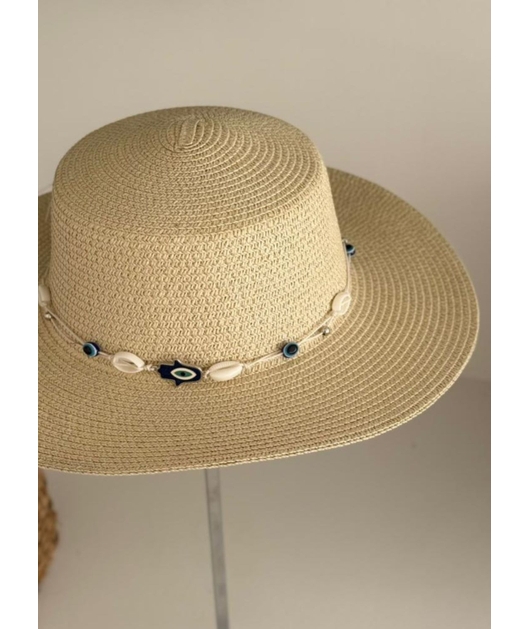 CHAPÉU DE PRAIA OLHO GREGO NUDE CT589