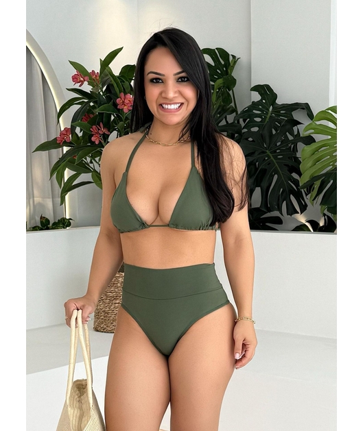 BIQUÍNI CORTININHA CALCINHA TALA VERDE MILITAR COLEÇÃO CALIENTE