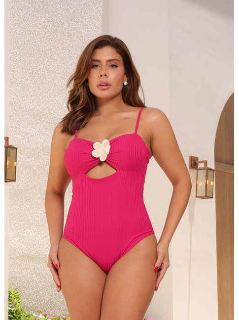 MAIÔ FLOR ROSA COLEÇÃO BEACH GLAM