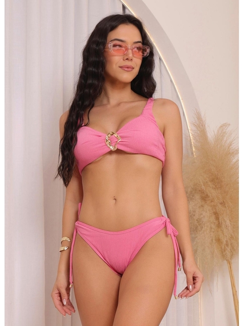 BIQUÍNI TOP ORGANIC CALCINHA DE AMARRAR ROSA COLEÇÃO ÁCQUA LOOK7496