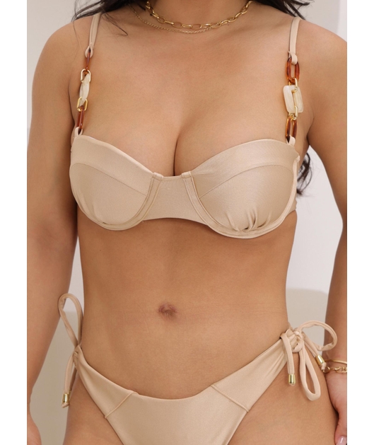 BIQUÍNI MEIA TAÇA ELOS CALCINHA DE AMARRAR NUDE COLEÇÃO MAREIA