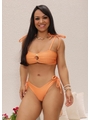 BIQUÍNI TOP ESTRELA CALCINHA DE AMARRAR LARANJADO COLEÇÃO PARTIU PRAIA - 1