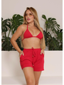 SAÍDA DE PRAIA SHORT NO SUPLEX VERMELHO COLEÇÃO ALTO VERÃO - 1
