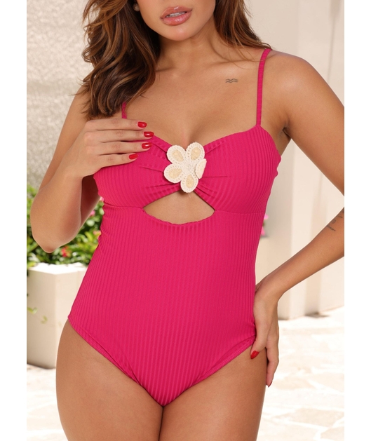 MAIÔ FLOR ROSA COLEÇÃO BEACH GLAM