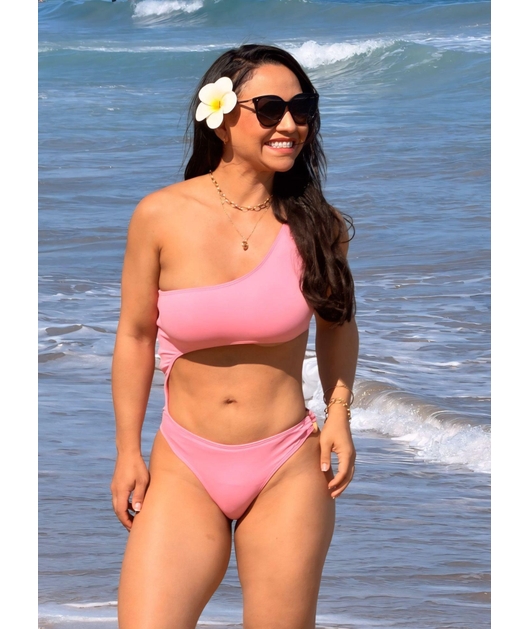 MAIÔ NULA MANGA RECORTE ROSA COLEÇÃO BRISA II