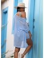 SAÍDA DE PRAIA KIMONO COM SHORT AZUL NO TULE COLEÇÃO IBIZA - 2