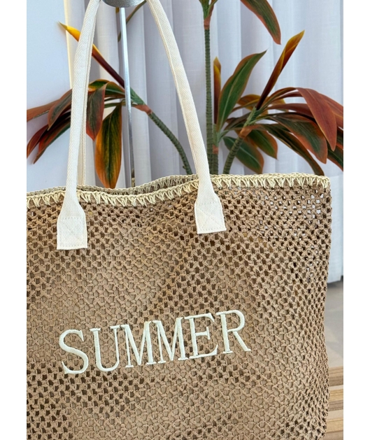BOLSA DE PALHA GRANDE MARROM SUMMER