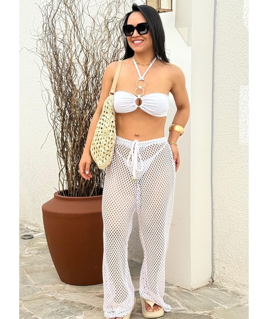 SAÍDA DE PRAIA CALÇA NO ARRASTÃO BRANCA M216