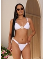 BIQUÍNI CORTININHA FLOR CALCINHA RECORTE BRANCA COLEÇÃO BEACH GLAM - 1