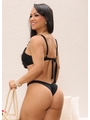 BIQUÍNI TOP PÉROLA CALCINHA ASA DELTA PRETO COLEÇÃO PARTIU PRAIA - 2