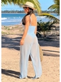 SAÍDA DE PRAIA CALÇA TULE EM LISTRA AZUL COLEÇÃO DULCE CARIBE - 2