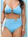 BIQUÍNI TOP ARGOLA CALCINHA ALTA AZUL COLEÇÃO IBIZA - 3