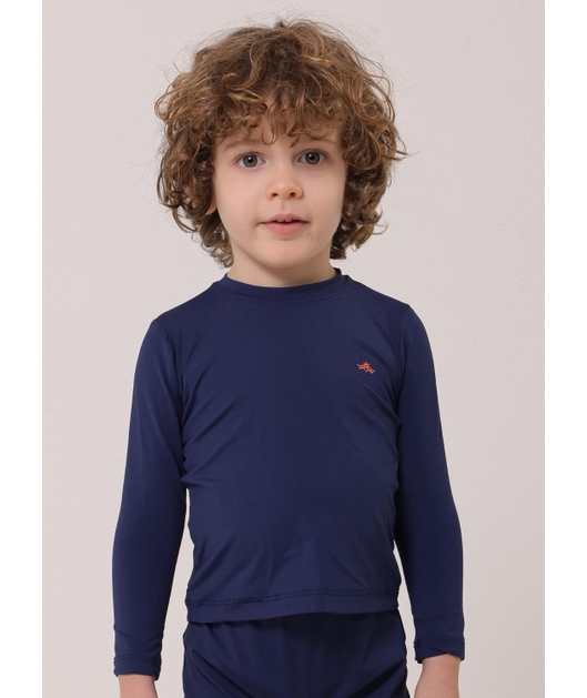 CAMISA INFANTIL DE PROTEÇÃO UV AZUL MARINHO