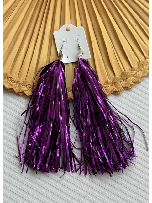 ACESSÓRIO BRINCO POMPOM ROXO