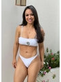 BIQUÍNI BRASIL CORE BORDADO TOP FAIXA CALCINHA ASA DELTA BRANCO - SALE - 1