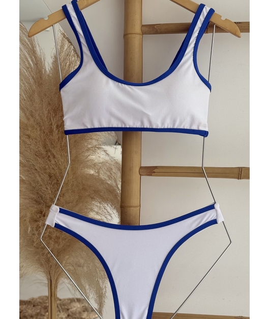 BIQUÍNI SUPLEX TOP REGATA CALCINHA ASA DELTA BRANCO COLEÇÃO BRASIL RAIZ